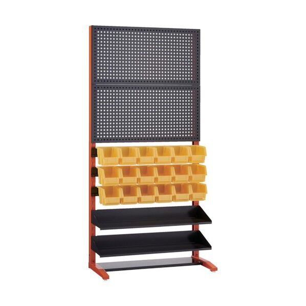 UPR型パンチングラック 棚板2段 VN-2NX18個付 黒オレンジ