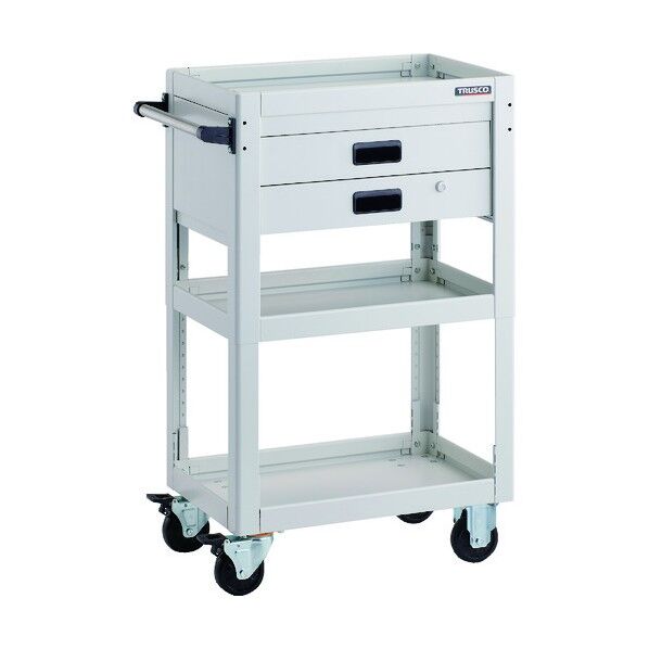 ツールワゴン ドルフィン 高さ調節式 600X400 2段引出 W色 DLWS-A963X-W 1点