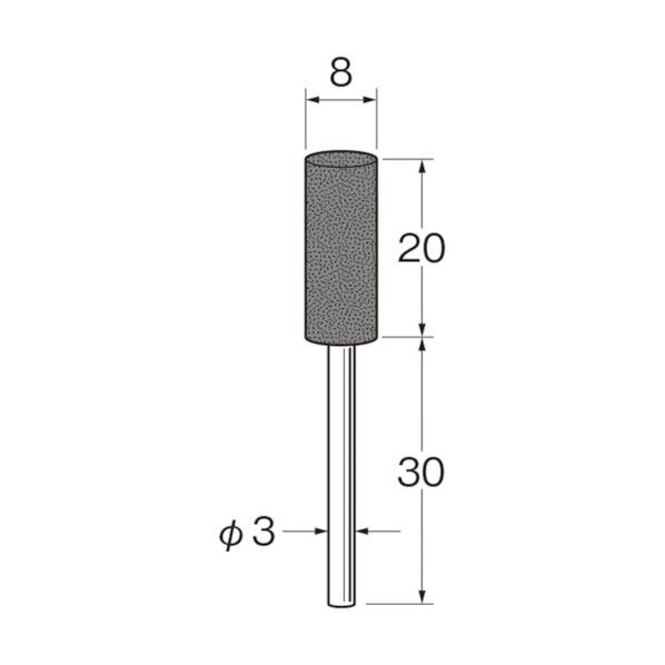 軸付セラミックゴム砥石(金属研磨用)外径(mm):8粒度(#):1000 R2137 10本