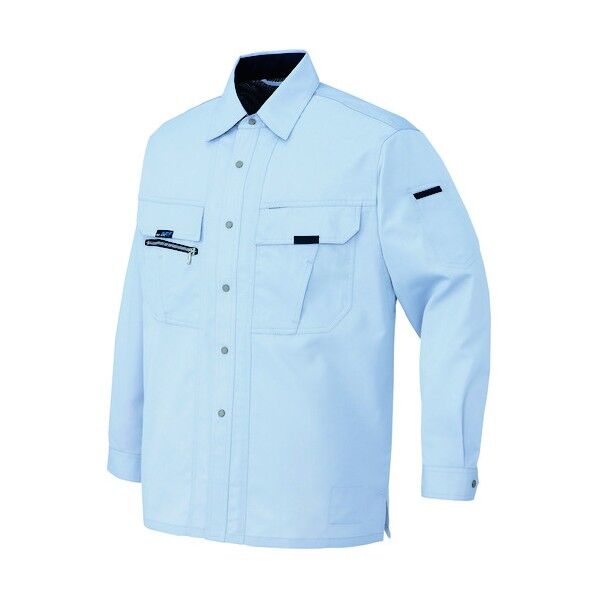 長袖シャツ（男女兼用） 007サックス 4L 9035 1