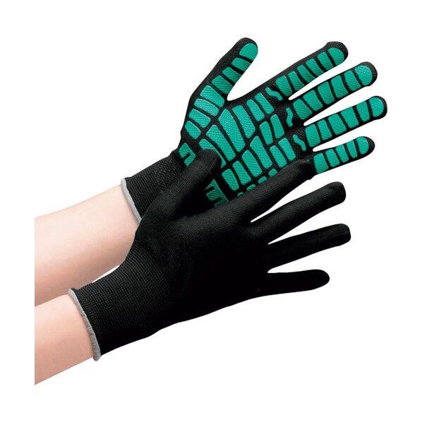 作業手袋 ハイグリップ MHG134 ブラック×グリーン L MHG-134-BK/GN-L 1点