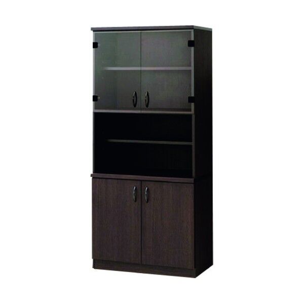 24707)書棚(ガラス扉) EX-085GK-N BR 1点
