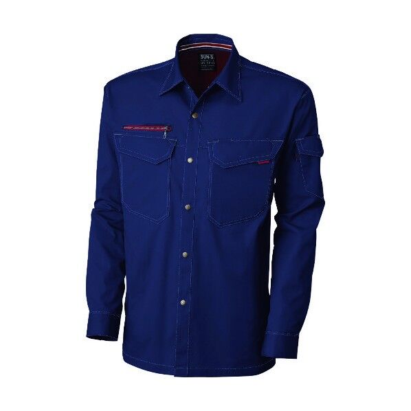 夏 長袖シャツ ネイビー色 Sサイズ WA11229R-3-S 1点