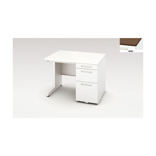 片袖デスク (ロングストローク引出し) XEHH107K-WWN 1点