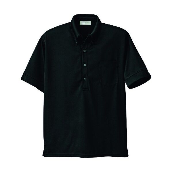 メンズ半袖ニットボタンダウンシャツ 010ブラック LL 861206 1