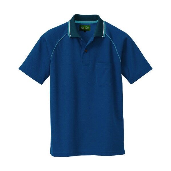 制電半袖ポロシャツ（男女兼用） 076アイアンブルー 3L 50005 1