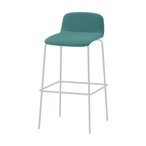 ノットワークハイチェア張りぐるみ 脚ホワイト・布地サックスブルー KLL-133C1-W9A4 1点