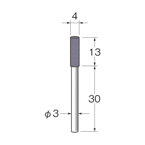 軸付セラミックゴム砥石(非金属研磨用)外径(mm):4粒度(#):320 R2215 10本
