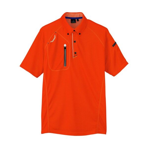 半袖ボタンダウンポロシャツ（男女兼用） 163オレンジ LL 10605 1