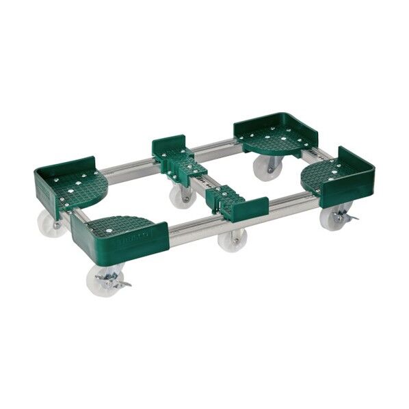 伸縮式コンテナ台車 (スチール6輪タイプ・ストッパー付)