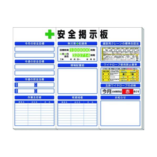 ユニット ◎安全掲示板 (中) 標準タイプ 313-92A 1個