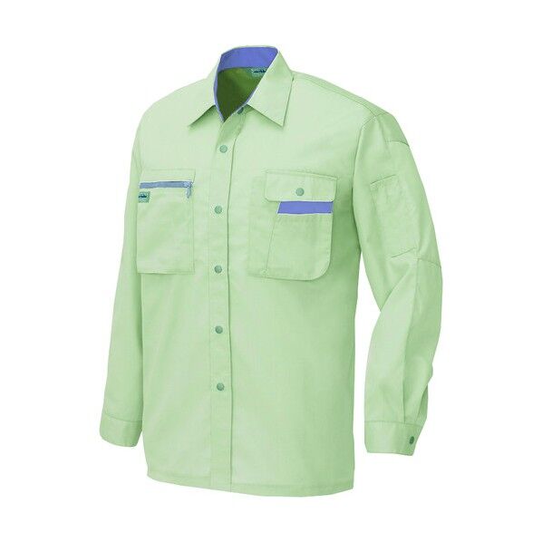 長袖シャツ(男女兼用)(薄地) 004アースグレー×ミストバイオレット M 5325 1