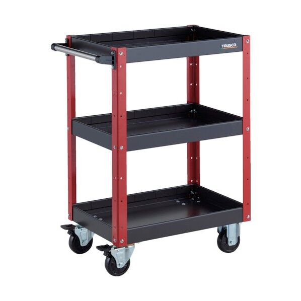 イーグルワゴン 600X400XH880 深型3段 ブラック/レッド EGW-963F3-BKR 1点