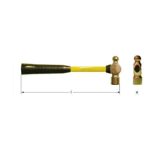 バーコ(BAHCO) Ampco 防爆ボールピーンハンマー 340g FD1001B 1...