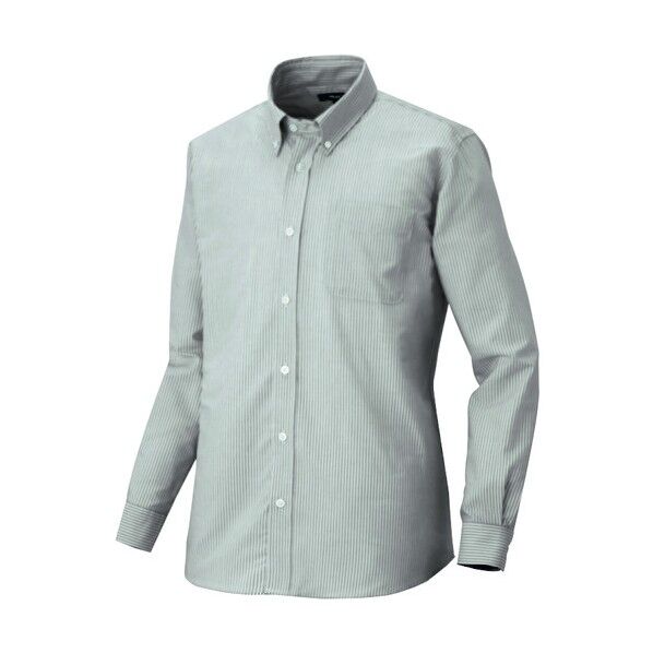 メンズ長袖オックスボタンダウンシャツ 104グレーストライプ S 7870 1