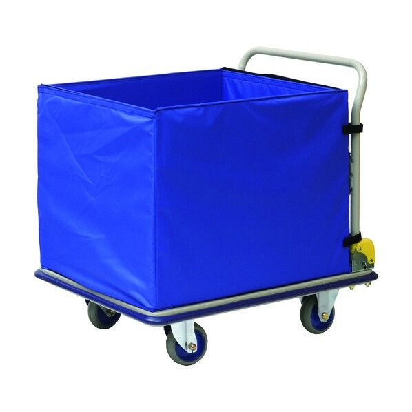 大型スチール台車 ハンドル折りたたみ式 折りたたみ収納箱付(フタ無) NHT-307E 1点