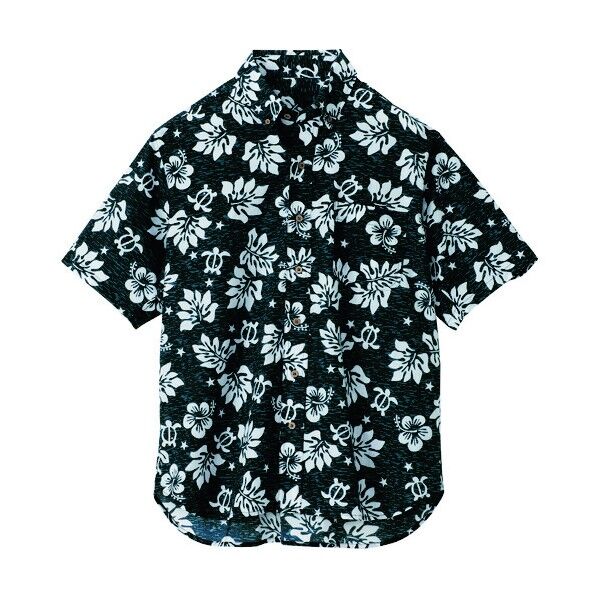 ボタンダウンアロハシャツ(ハワイの夜)(男女兼用)AZ56109-010ブラックM 010ブラック M 56109 1