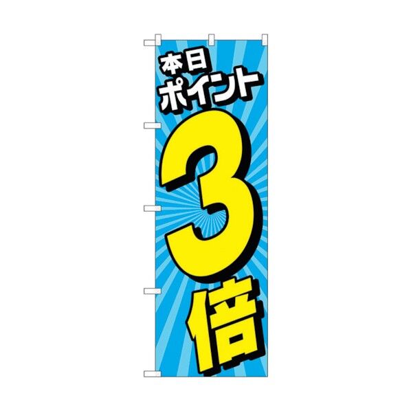 city のぼり旗 本日ポイント3倍放射水色 No.GNB-4214 W600×H1800 6300014309 1点