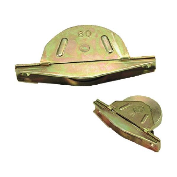 ベアリング入鉄底車 75 袖(バラ) サイズ:75mm, A:140, B:120, D:75, E:20, F:60, G:21, H:14, I:5, J:11, L:25, 自重570g, 耐荷重150Hz(2ケ当り) ZGM-0753 1個