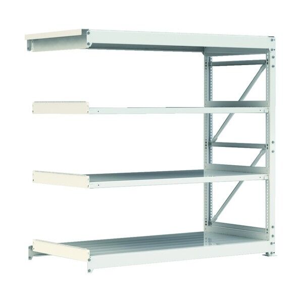 重量ラック(1000kgタイプ・3段タイプ) 連結型・高サ1200mm ホワイト HR1562124 1点