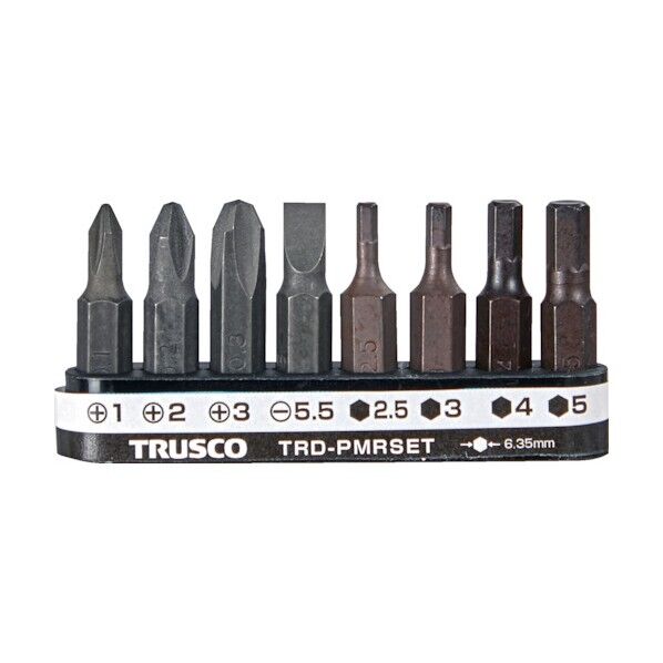 トラスコ(TRUSCO) プラス・マイナス・六角レンチビット(ホルダー付)セット8本組 TRD-PMRSET 1セット