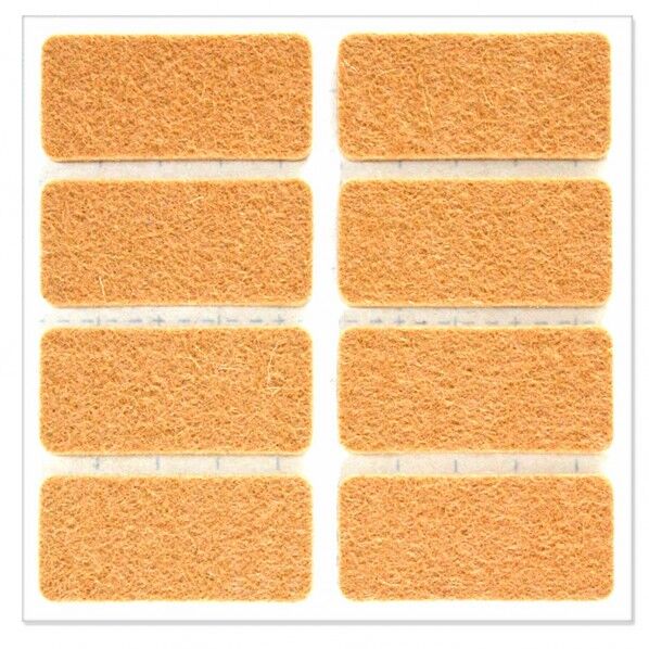 キズ・音防止 ソフトウールフェルト 粘着付 長方形 ライトベージュ 45X21×2.5mm SWF-4521-LBE 8個