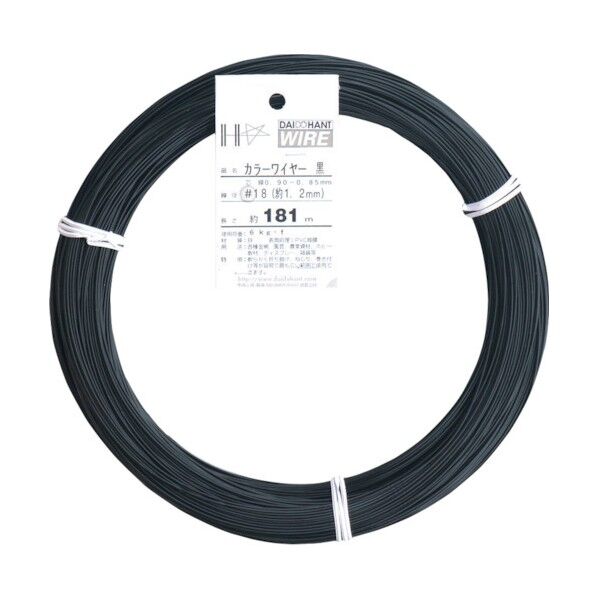 ハント　カラーワイヤー　黒　＃１８（１．２ｍｍ）　１Ｋｇ巻 00054025 1