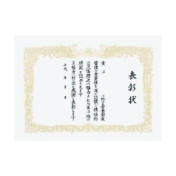 表彰状 安全衛生表彰 「殿」「作業所」 空欄 201-D 1点