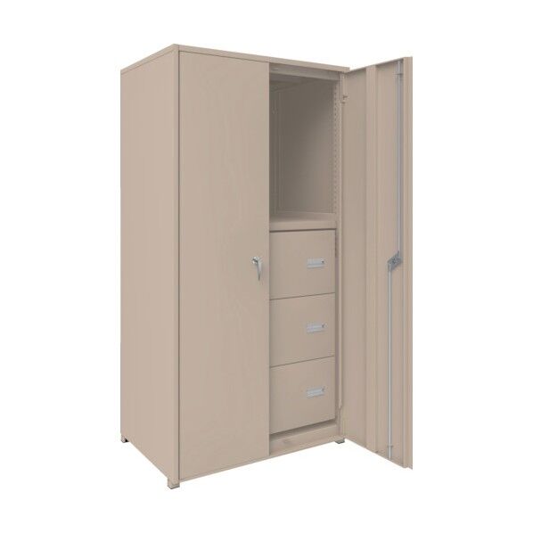 M2型軽中量ボルトレス棚 パネル・扉・引出し付 単体型