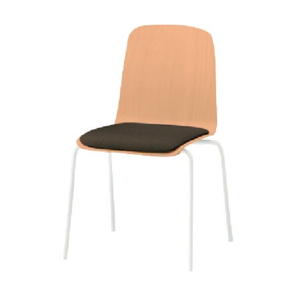 ノットワーク背座一体チェア座パッド付 背座ラスティックビーチL・脚ホワイト・布地カシューブラウン KLL-120C-GHH4 1点