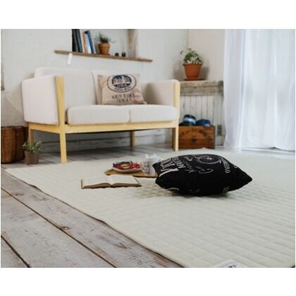 キルティングラグ スウェットキルト アイボリー 130×185cm 11721030 1