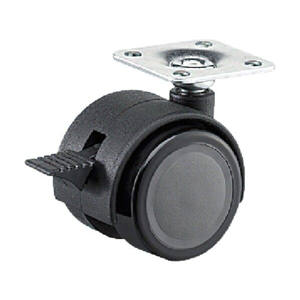 ウレタン双輪キャスタープレートタイプ ストッパー付