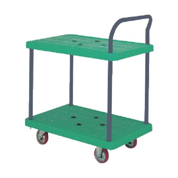 アイケー 樹脂製2段式ハンドル台車 500 x 740 x 215 mm P104 1個