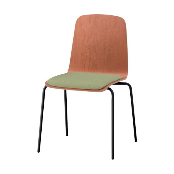 ノットワーク背座一体チェア座パッド付 背座ラスティックビーチM・脚サテンブラック・布地アボカドグリーン KLL-120C-TTL8 1点