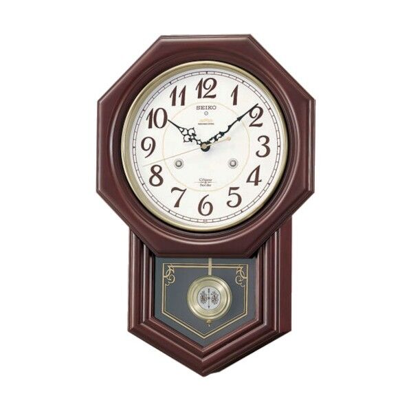 チャイム&ストライク付電波掛時計 木枠 RQ205B 1