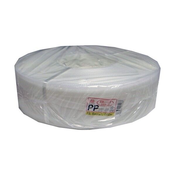 PPバンド(金具シール・手締めストッパー兼用) 透明 15.5mm×1000m 1巻
