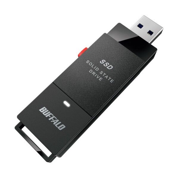 バッファロー PC対応 USB3.2(Gen2) TV録画 スティック型SSD 500GB ブラック Type-C付属 SSD-SCT500U3-BA 1個