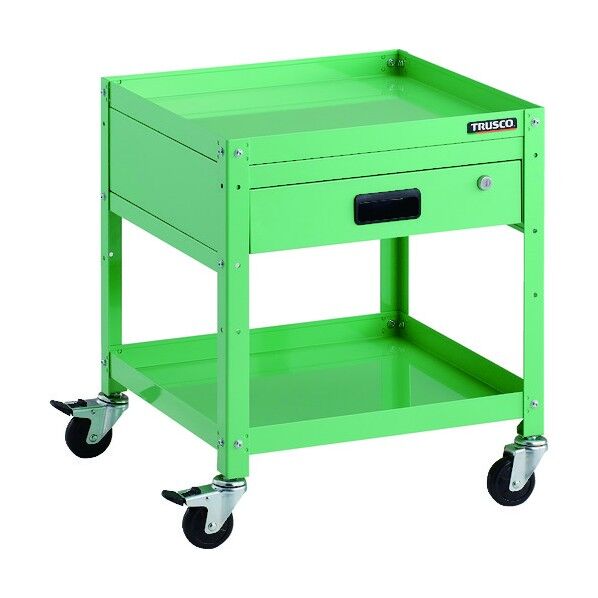 ラビットワゴン 500X500 引出1段付 ゴム車輪 ヤンググリーン RBW-652V YG 1点