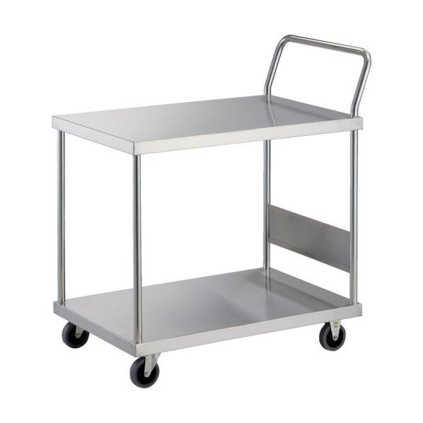 ステンレス台車 オールステン台車 900X600 片袖2段 帯電防止U車輪 ハンドル高さ1050 AS-22H-100TBU 1点