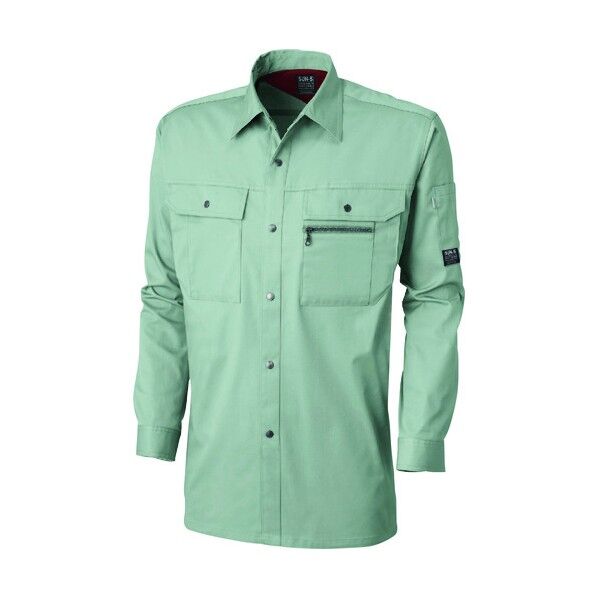 夏 長袖シャツ アースグリーン色 4Lサイズ WA11259R-27-4L 1点