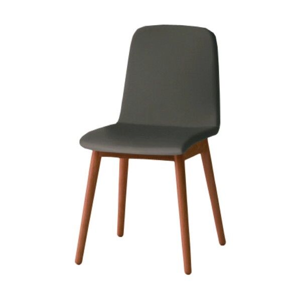 ノットワーク背座一体木脚チェア張りぐるみ 脚ラスティックビーチM・ウレタンレザーセピアブラウン KLL-134DK-MK1 1点