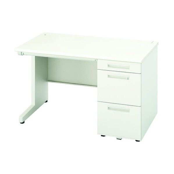 片袖デスク ロングレール仕様 XEHH127H-WH 1点