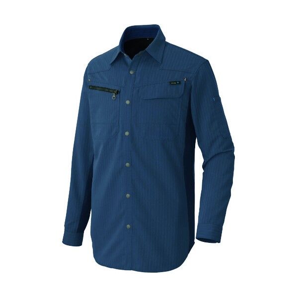 アジト ペンタスヘリンボーン 長袖シャツ（薄地） 008ネイビー M 30635 1