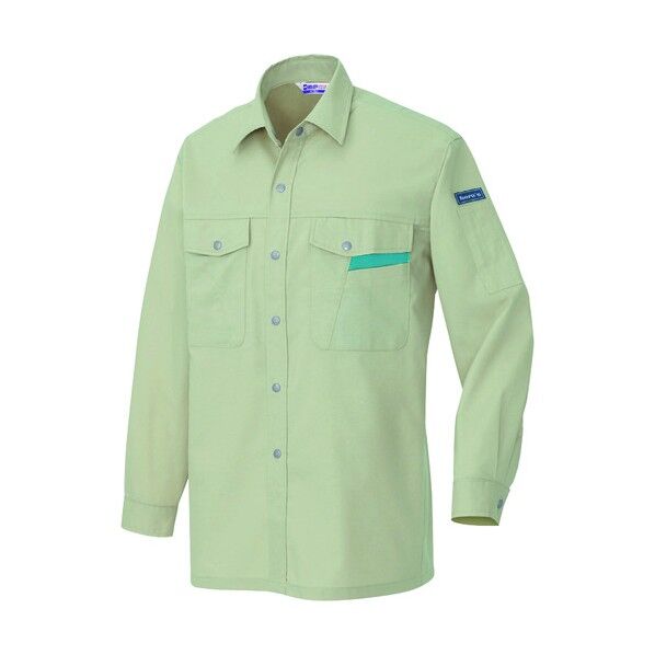 長袖シャツ(薄地)(男女兼用)AZ965-005アースグリーンM 005アースグリーン M 965 1