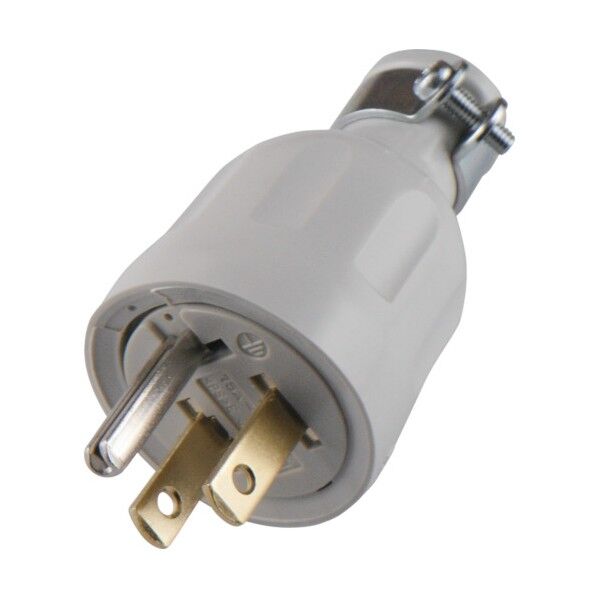 平刃形 ゴムプラグ 接地2P15A125V 白色 7112GR-IV-NEW 1点