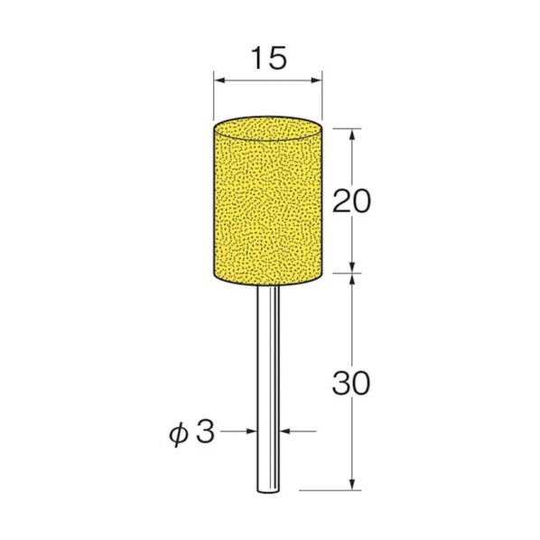 軸付セラミックゴム砥石(金属研磨用)外径(mm):15粒度(#):180 R2163 10本