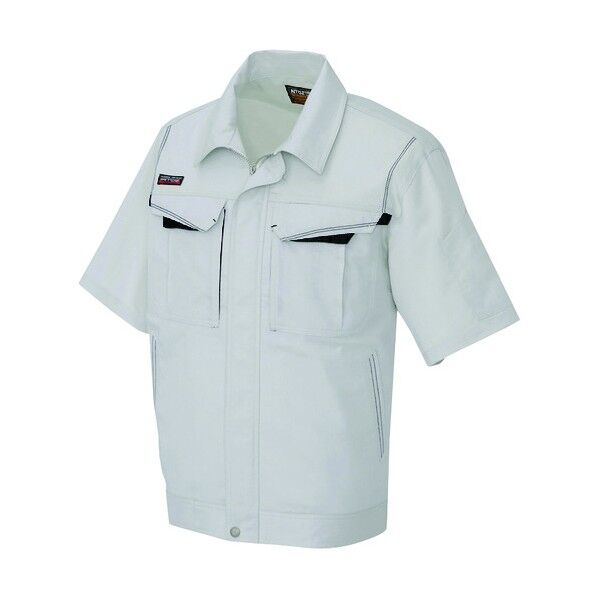 半袖ブルゾン(男女兼用) 003シルバーグレー×ブラック LL 5551 1