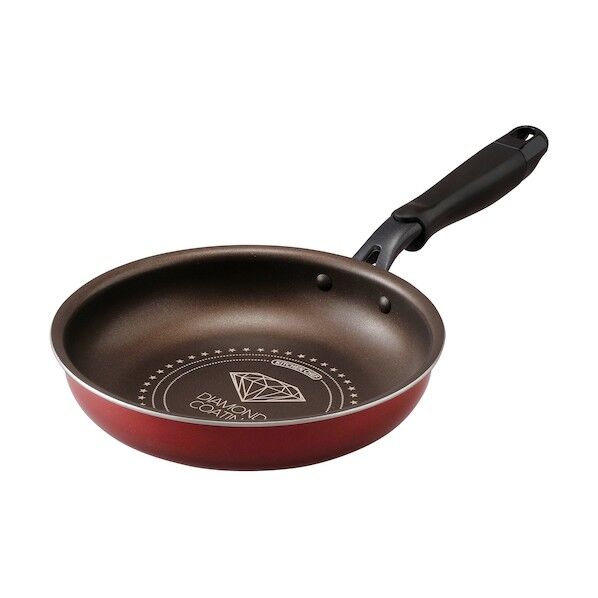 ダイヤモンドコートフライパンガス用 20cm レッド/ダークブラウン DGS-F20 1点