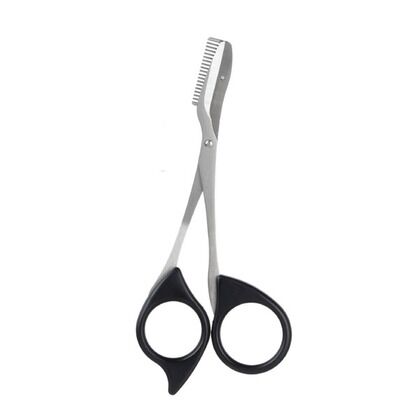 ステンレス製クシ付き 眉はさみ