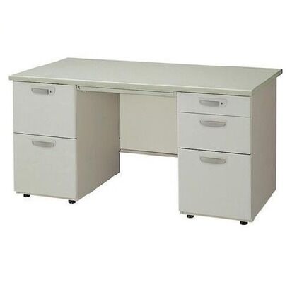 両袖机 AB袖 ED-E147D-AB-HH ●天板:ライトバーチ●本体:ライトグレー W1600×D700×H700 70274 1